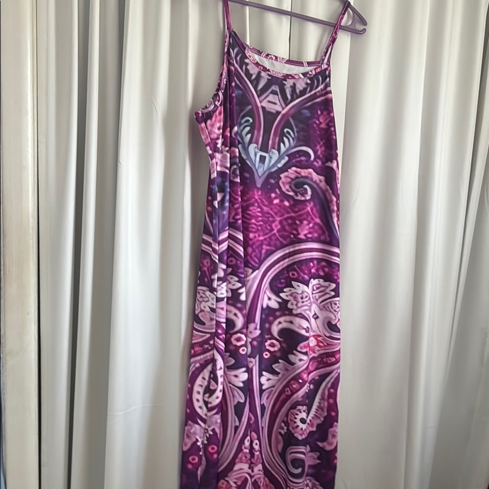 Purple Paisley Maxi Dress